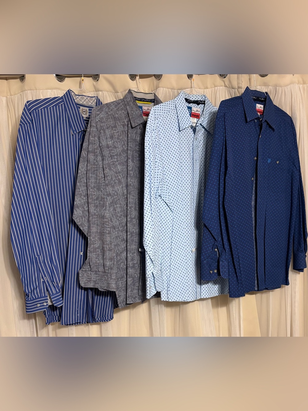 Men's Long Sleeve Western Button-Up Dress Shirts - Size XL